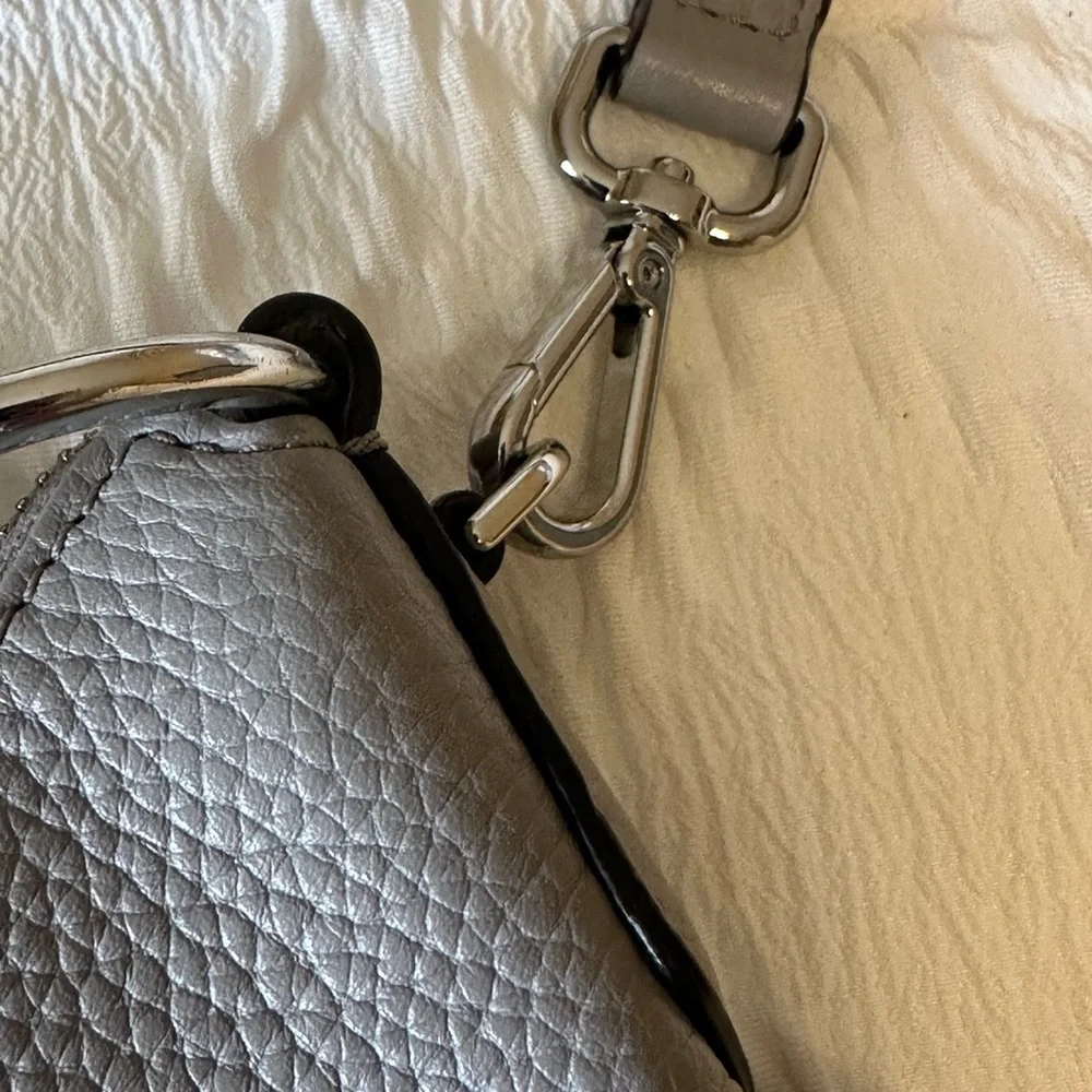 ✨ Michael Kors Julia Gray Pebbled Leather Convertible Shoulder Bag Hobo EUC
